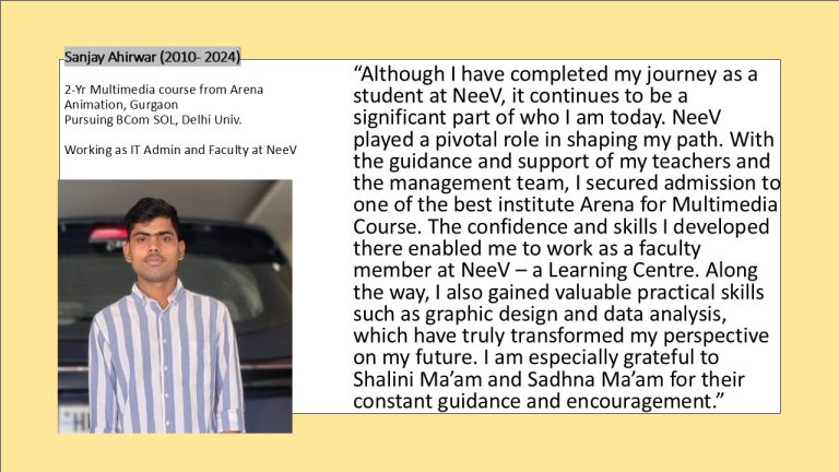 NeeV Alumni-sanjay